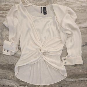 Wrap Front White Blouse